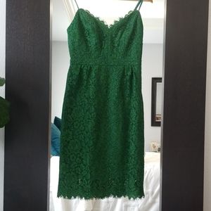 J. CREW | Green lace garden dress